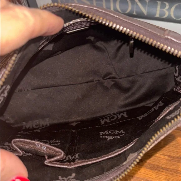 MCM Visetos Glam Handbag Brown Canvas Leather - Picture 9 of 10